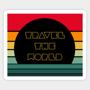 TRAVEL THE WORLD Retro vintage Magnet